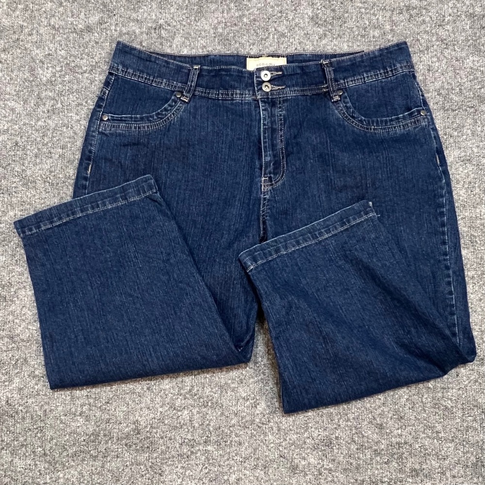 Sonoma Life Style Capri Jeans Womens 16 Blue Dark Wash Stretch Cropped Denim